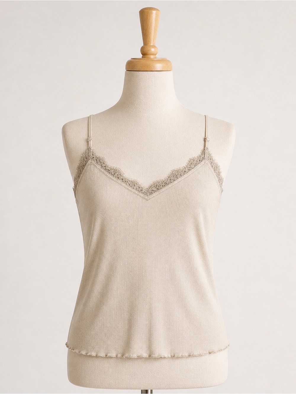 J Crew women’s Fine rib lace-trim tank top white Size XXL NWT